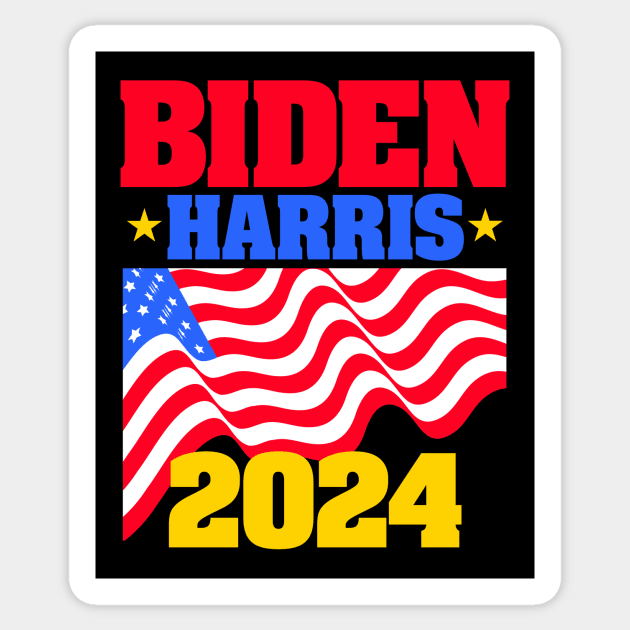 Biden-Harris 2024 for Dark Backgrounds Sticker by MotiviTees